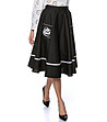 Черна памучна пола с бял кант Elisia-2 снимка
