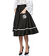Черна памучна пола с бял кант Elisia-4 снимка