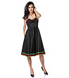Черна памучна рокля с контрастни кантове Anatola-0 снимка