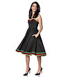 Черна памучна рокля с контрастни кантове Anatola-3 снимка