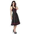 Черна памучна рокля на точки с червени кантове Imena-3 снимка