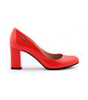 Дамски лачени кожени обувки в червен нюанс Sarah-2 снимка