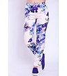 Дамски панталон със син флорален принт-0 снимка