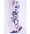 Дамски панталон със син флорален принт-2 снимка