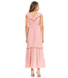Розова дълга памучна рокля Amina-1 снимка
