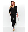Комплект от блуза и панталон в черно Zaria-0 снимка