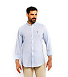 Светлосиня ленена мъжка риза Maoli-0 снимка