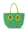 Плетена плажна чанта в зелено-0 снимка