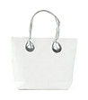Бяла дамска чанта със сребристи дръжки-0 снимка