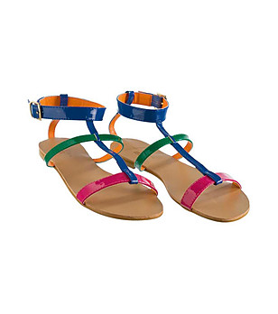 Дамски многоцветни сандали  снимка