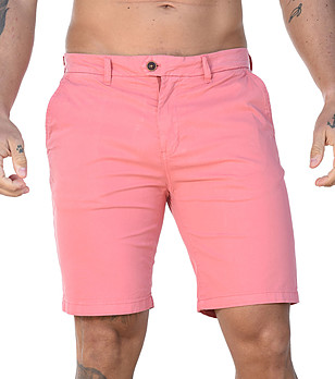 Розов памучен мъжки къс панталон Brandon снимка