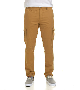 Мъжки памучен панталон в цвят охра Marino снимка