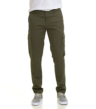 Мъжки памучен панталон в цвят каки Marino снимка
