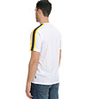 Бяла памучна мъжка тениска с контрастни кантове Lark-2 снимка