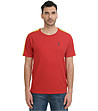 Червена памучна мъжка тениска с контрастни кантове Lark-0 снимка