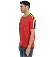 Червена памучна мъжка тениска с контрастни кантове Lark-2 снимка