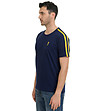 Тъмносиня памучна мъжка тениска с контрастни кантове Lark-2 снимка