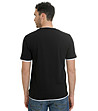 Черна памучна мъжка тениска с бели кантове Chinos-1 снимка