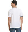 Бяла памучна мъжка тениска с тъмносини кантове Chinos-1 снимка