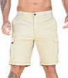 Къси памучни мъжки панталони в пясъчен нюанс Elbert-0 снимка