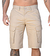 Мъжки памучен къс карго панталон в бежово Ansel-0 снимка