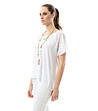 Бяла дамска асиметрична блуза Paula-2 снимка