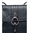 Черна дамска кожена чанта за рамо Bianca-3 снимка