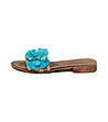 Дамски чехли със синьо декоративно цвете-0 снимка