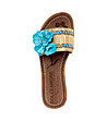 Дамски чехли със синьо декоративно цвете-1 снимка
