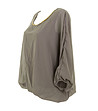 Дамска блуза в цвят таупе с обло деколте Kenya-2 снимка