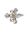 Дамски пръстен с кристали Swarovski в преливащи цветове-1 снимка