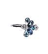 Дамски пръстен със сини кристали Swarovski-1 снимка