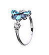 Дамски пръстен със сини кристали-2 снимка