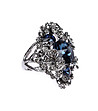 Дамски пръстен със сини кристали Swarovski-2 снимка
