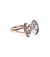Дамски пръстен с форма на панделка с бели кристали-2 снимка