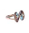 Дамски пръстен с форма на панделка с многоцветни кристали-2 снимка