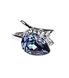 Дамски сребрист пръстен със син кристал Swarovski-1 снимка