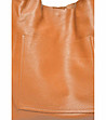 Дамска кожена чанта в цвят коняк Sara-2 снимка