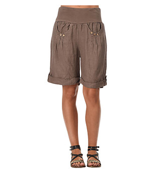 3/4 дамски ленен панталон в нюанс цвят таупе Elisa снимка