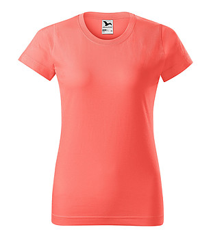 Памучна дамска тениска в цвят корал Celestina снимка