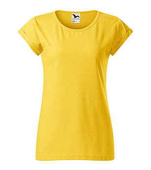 Дамска тениска в жълт меланж Alisha снимка