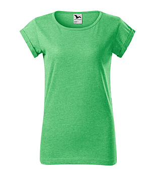 Дамска тениска в зелен меланж Alisha снимка