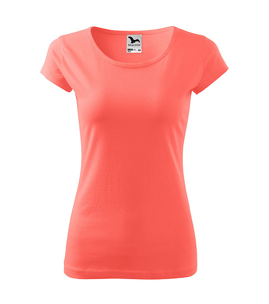 Дамска памучна тениска в цвят корал Lisha снимка