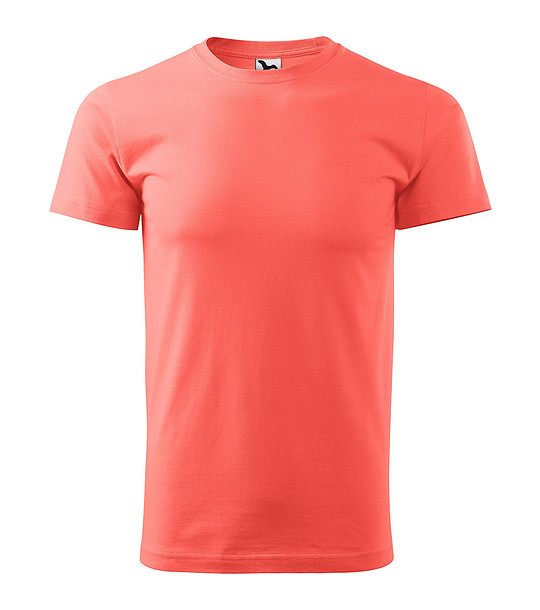 Мъжка памучна тениска в цвят корал Zan снимка