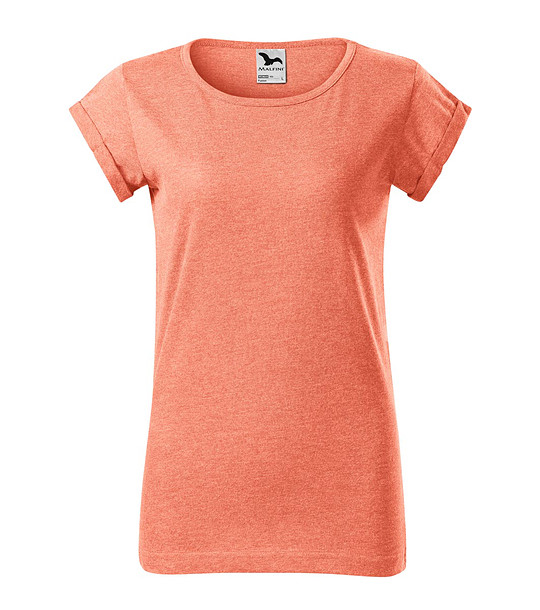Дамска тениска в меланж на цвят корал Alisha снимка