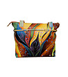 Многоцветна ръчно рисувана дамска чанта от естествена кожа Lea-1 снимка