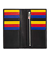 Черен кожен портфейл с многоцветни джобове Vulcano-1 снимка