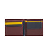 Кожен портфейл в бордо с цветни джобове Andres-1 снимка