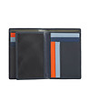 Тъмносин мъжки кожен портфейл с цветни елементи Craig-1 снимка