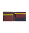 Кожен портфейл в бордо с цветни джобове Markos-1 снимка